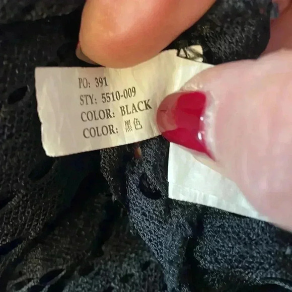 Blue Island Women’s Small Black Lacy Swim Nylon Coverup - Picture 10 of 10